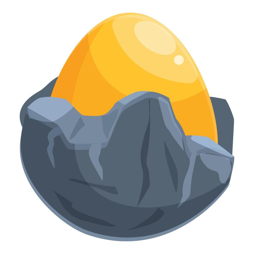 Golden egg hatching from stone nest symbolizing wealth and success vector