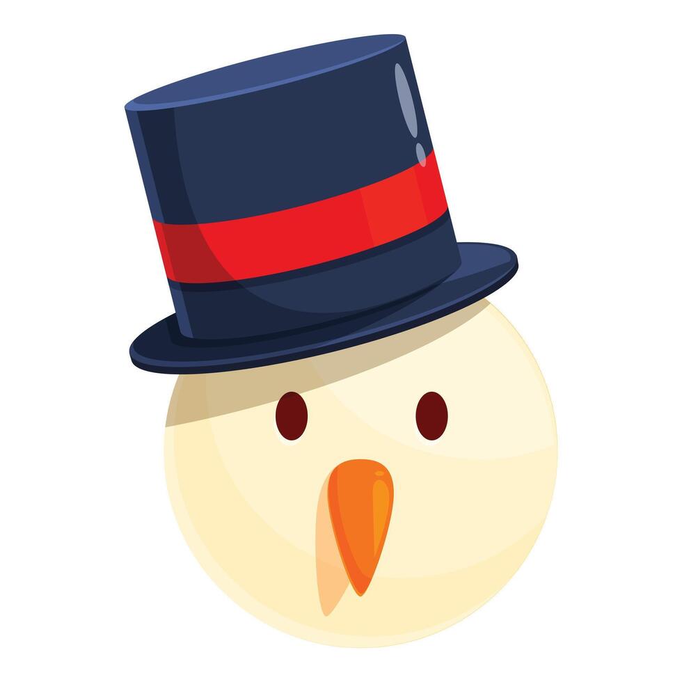Happy snowman wearing a black and red top hat vector