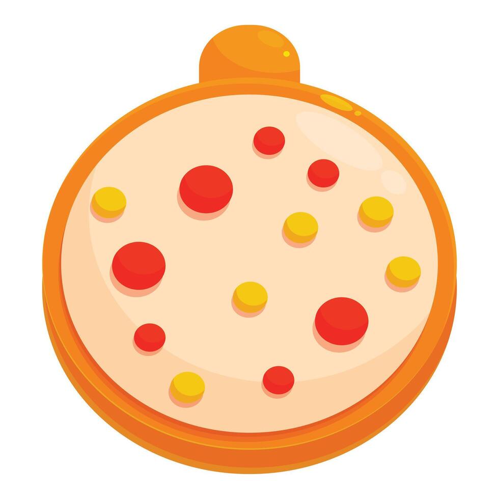 Round christmas tree toy decorated with colorful circles icon vector