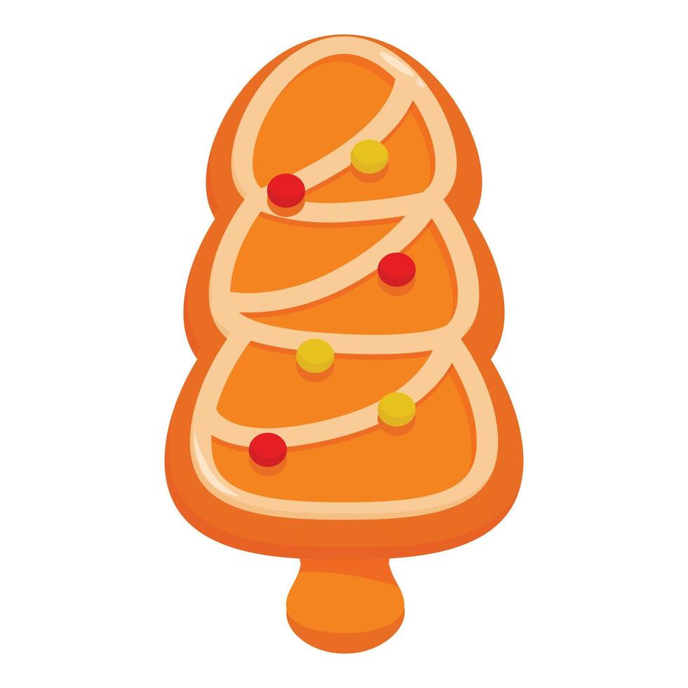 Christmas tree gingerbread cookie decorating for winter holidays vector