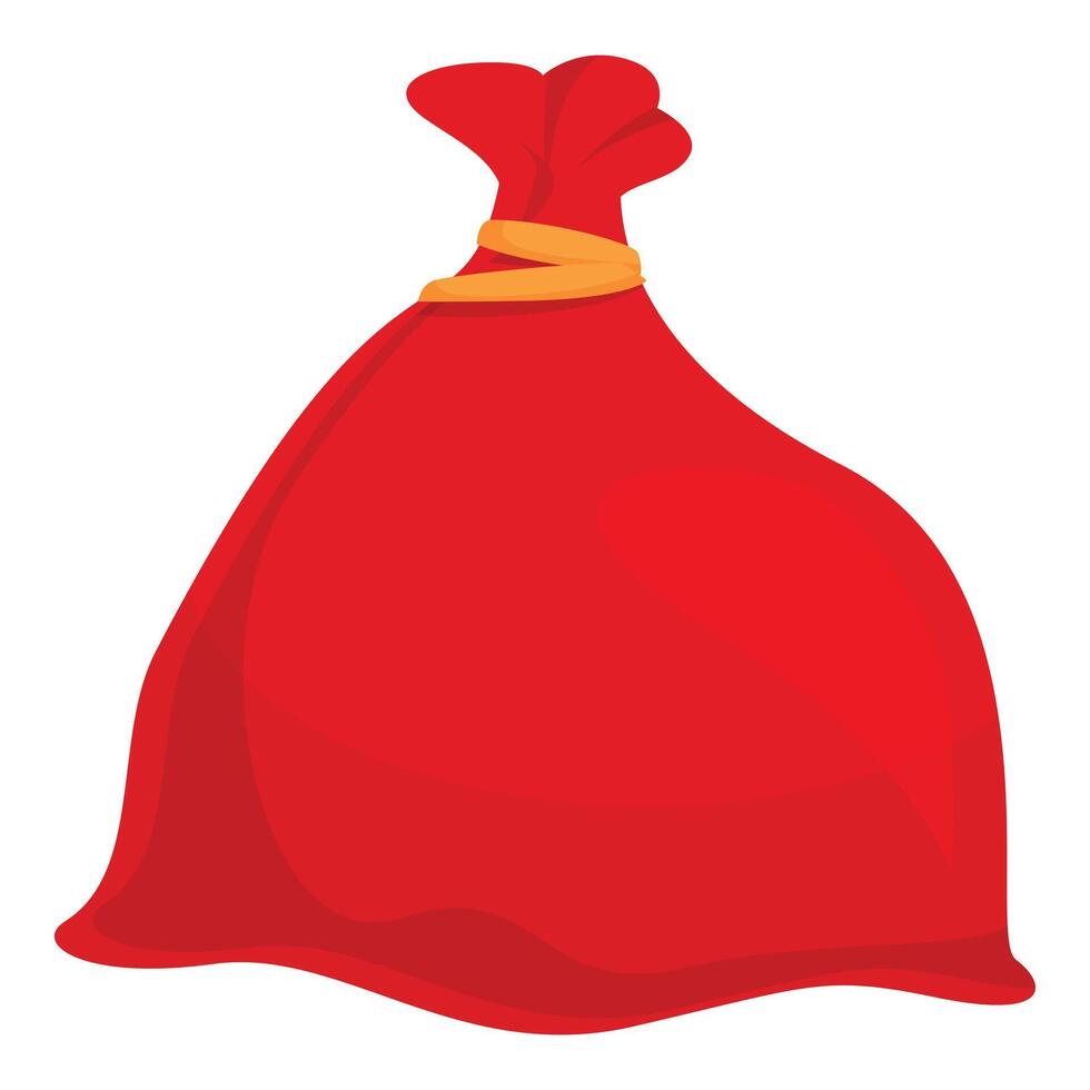 Red christmas bag full of gift boxes lying on the floor vector