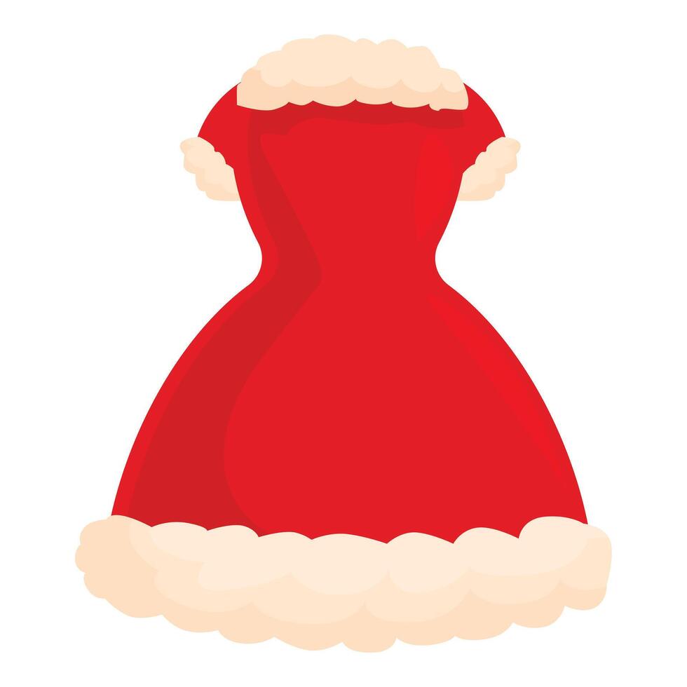 Red christmas dress isolated on white background vector