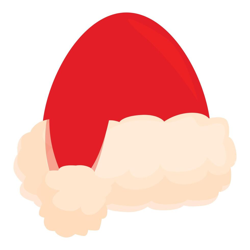 Red santa claus hat lying sideways with white fur vector