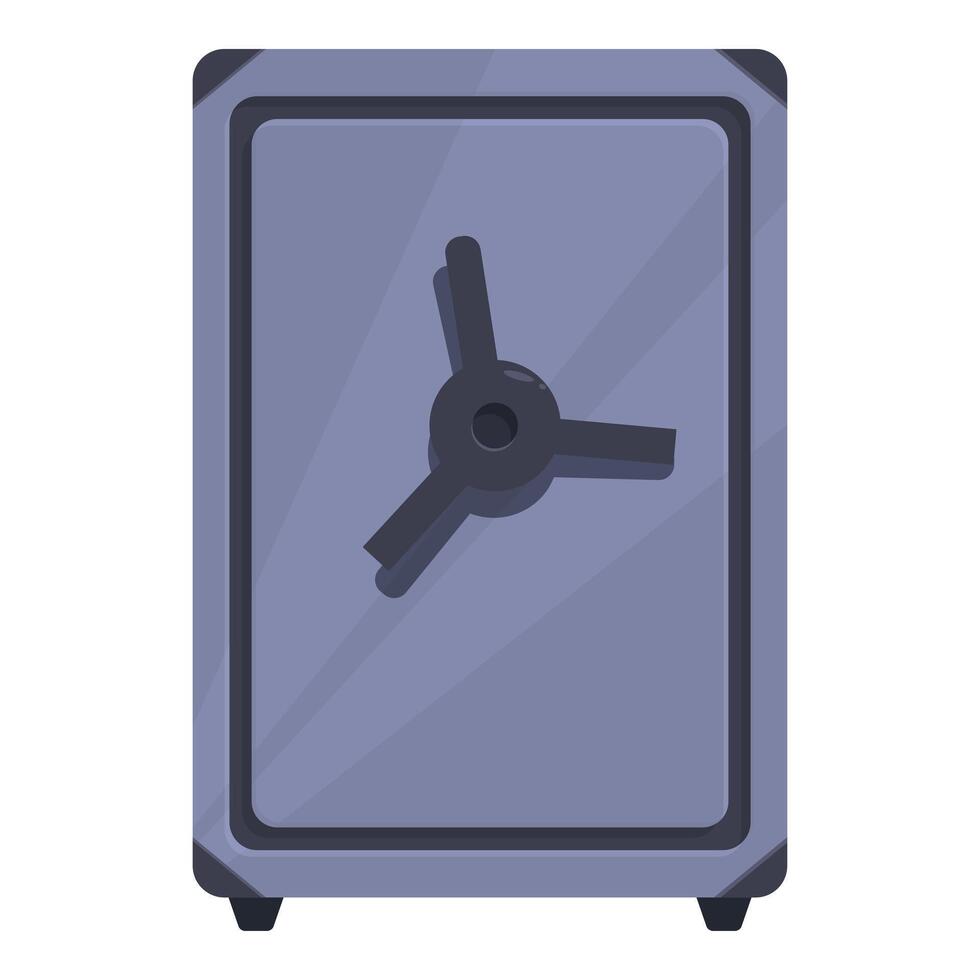 Grey metal safe for storing valuables and money vector