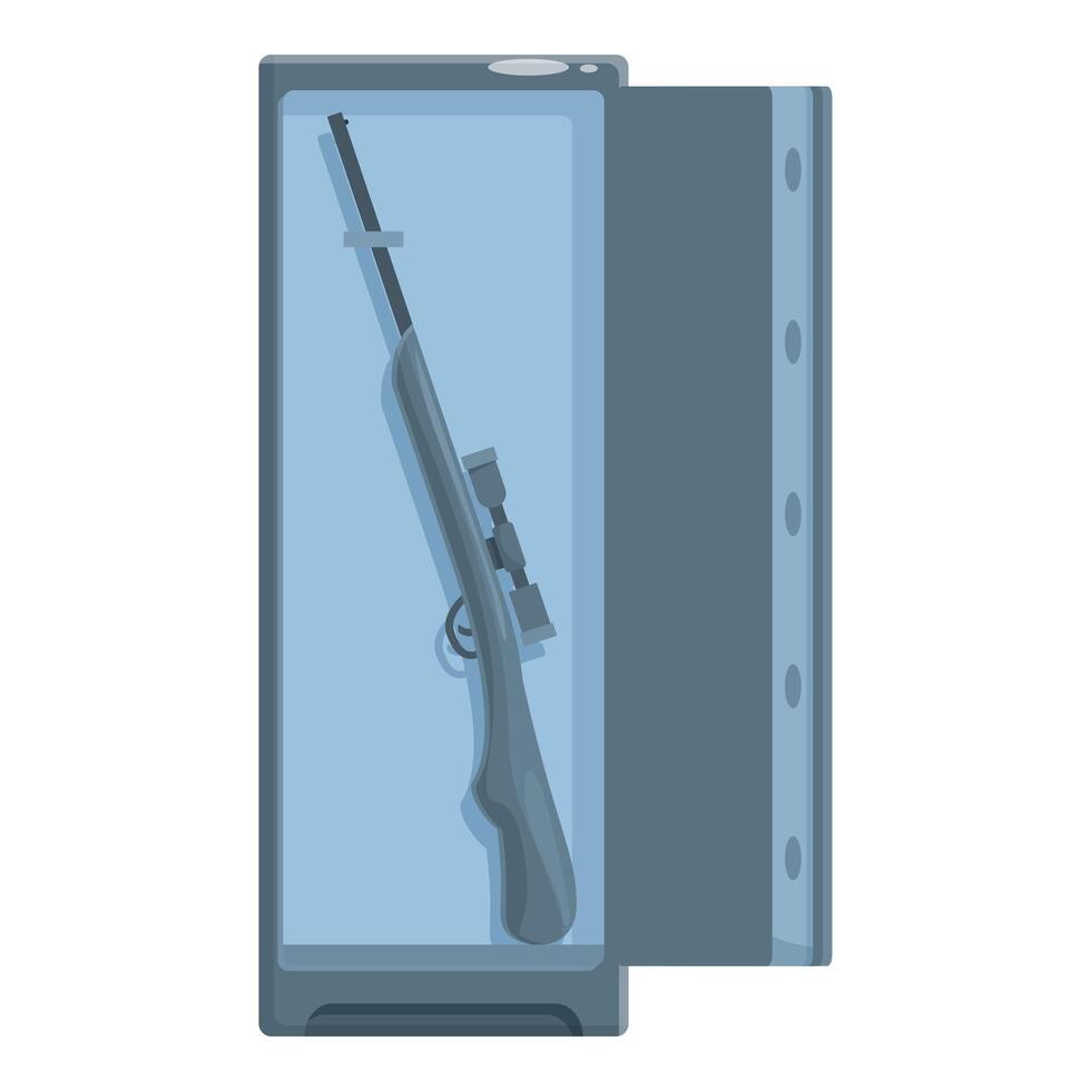 Hunting rifle being stored safely in a gun safe vector