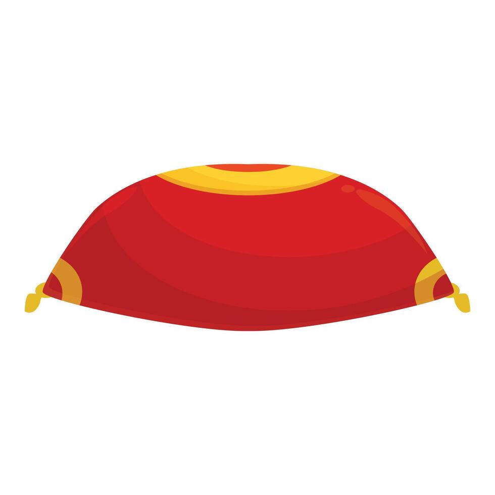 Red and gold silk cushion with tassels isolated on white background vector