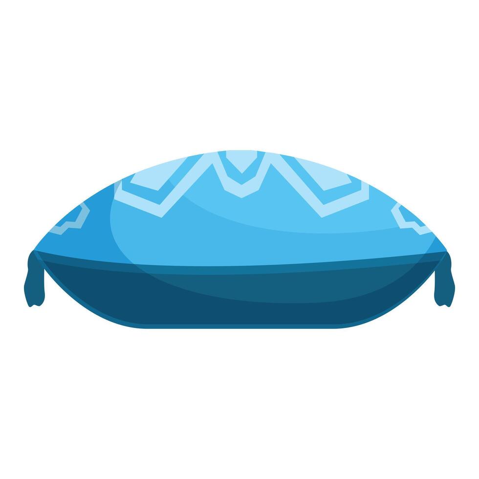 Decorative blue pillow with tassels providing comfort and style vector