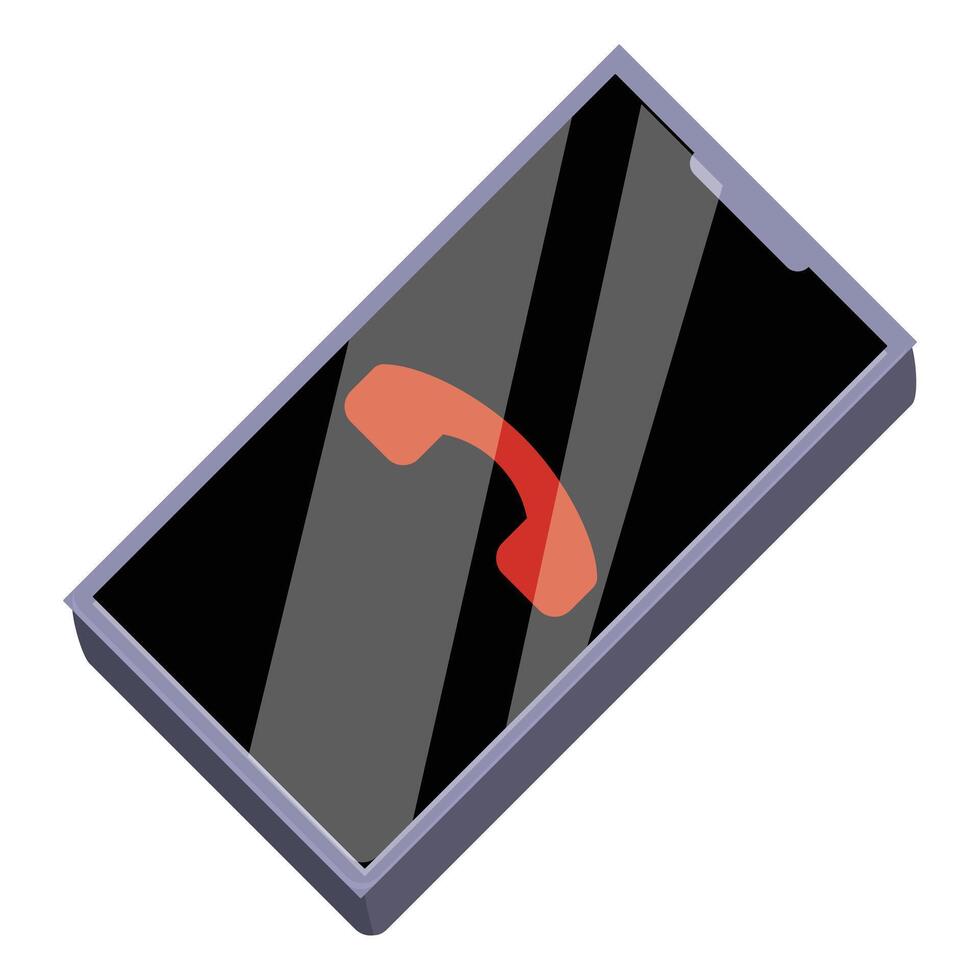 Modern smartphone showing incoming call screen interface vector