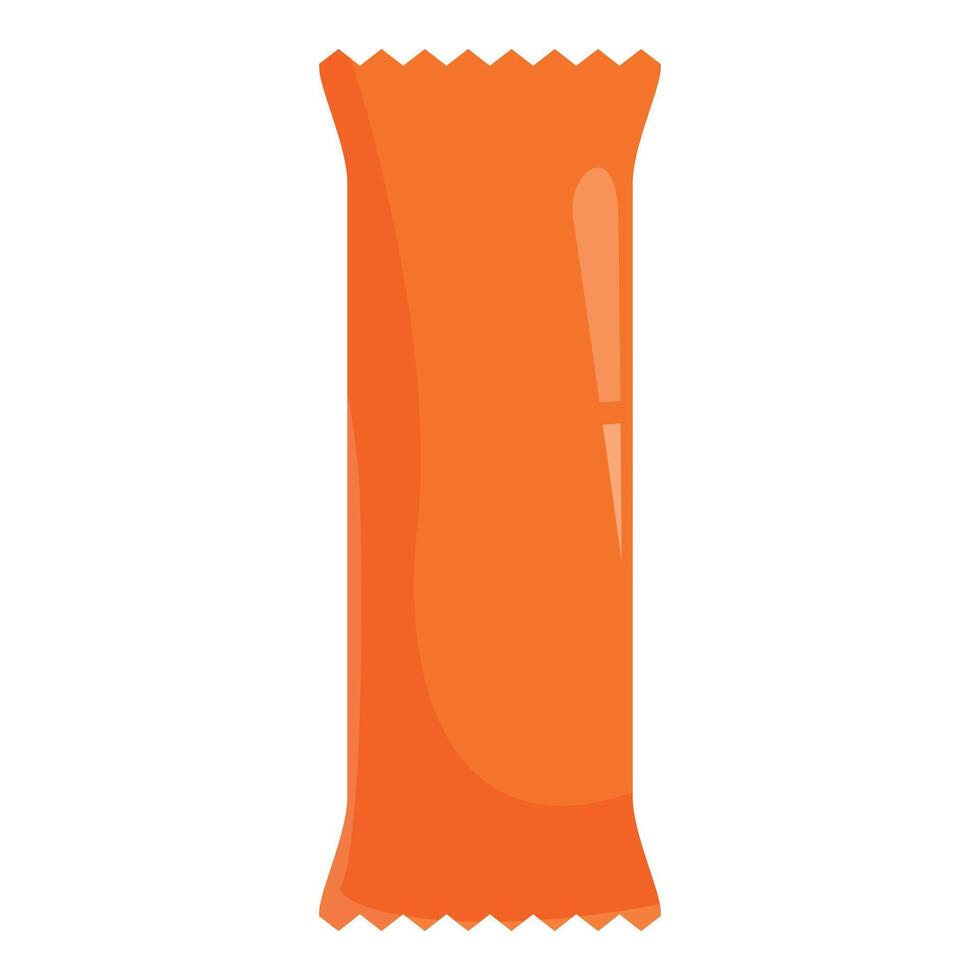 Orange flow pack packaging standing up isolated on white background vector