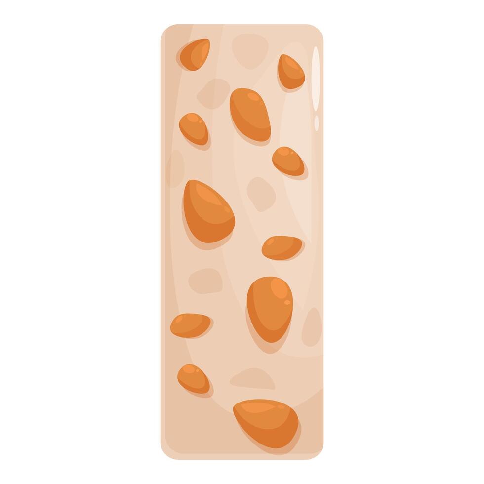 Almond nougat bar being dipped in white chocolate vector