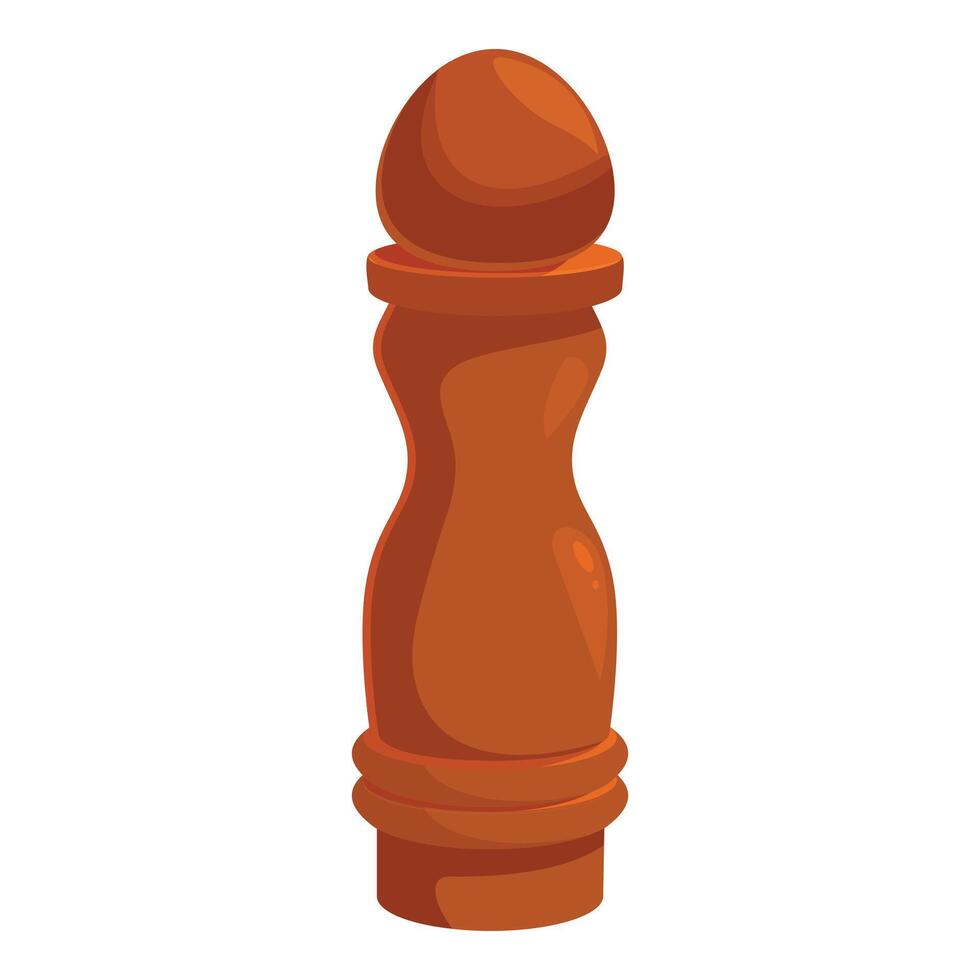 Wooden pepper mill standing upright for seasoning vector