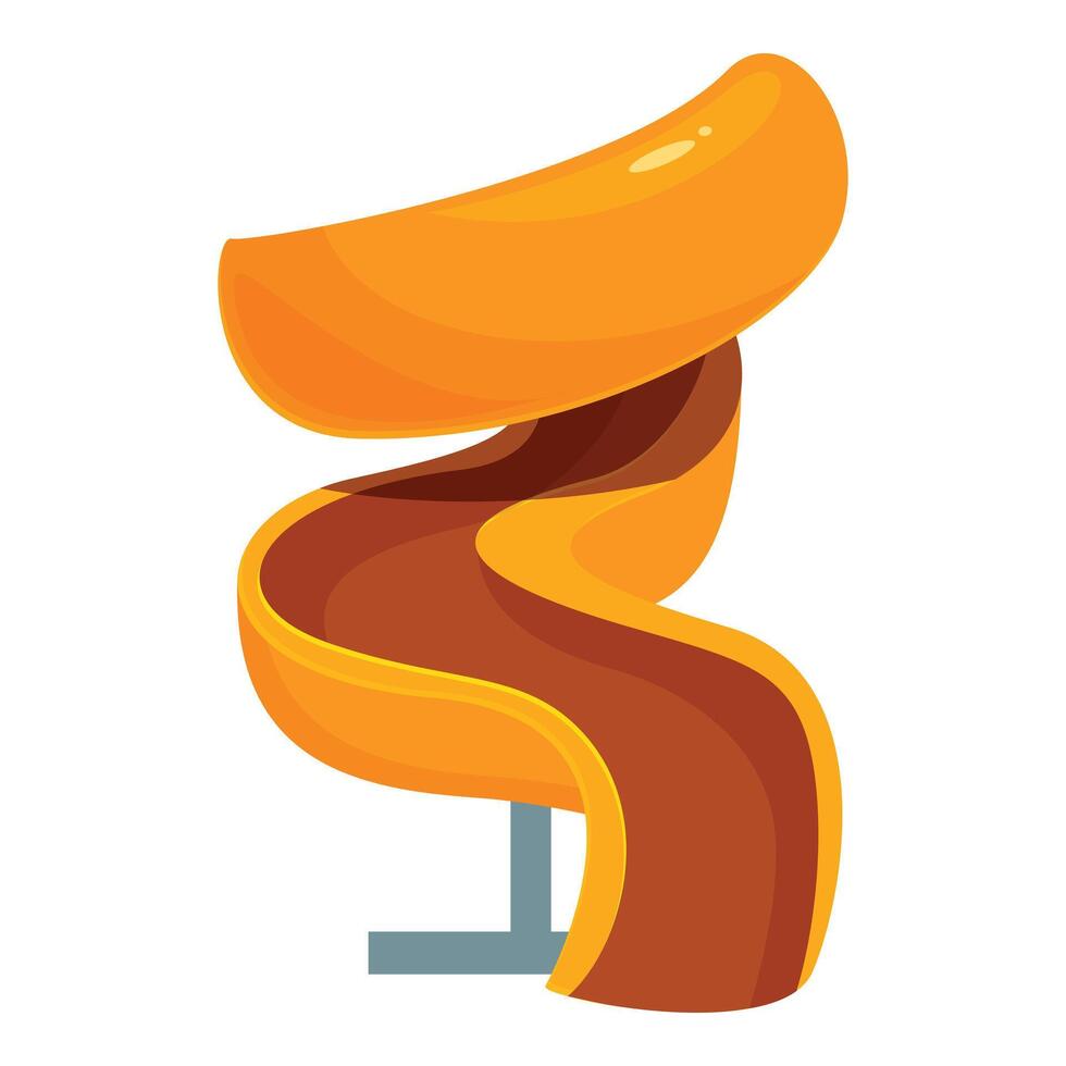 Orange spiral water slide standing on white background vector