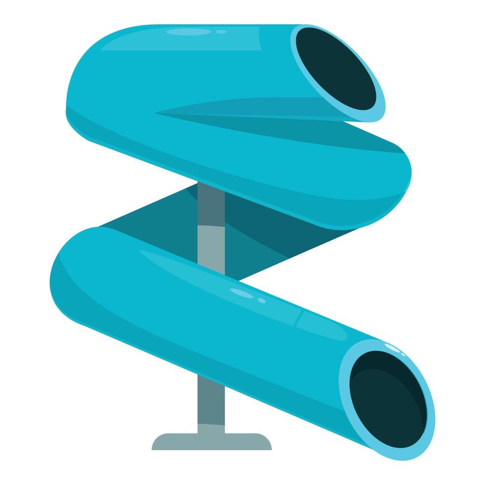 Blue water slide standing on white background for having fun in aqua park vector