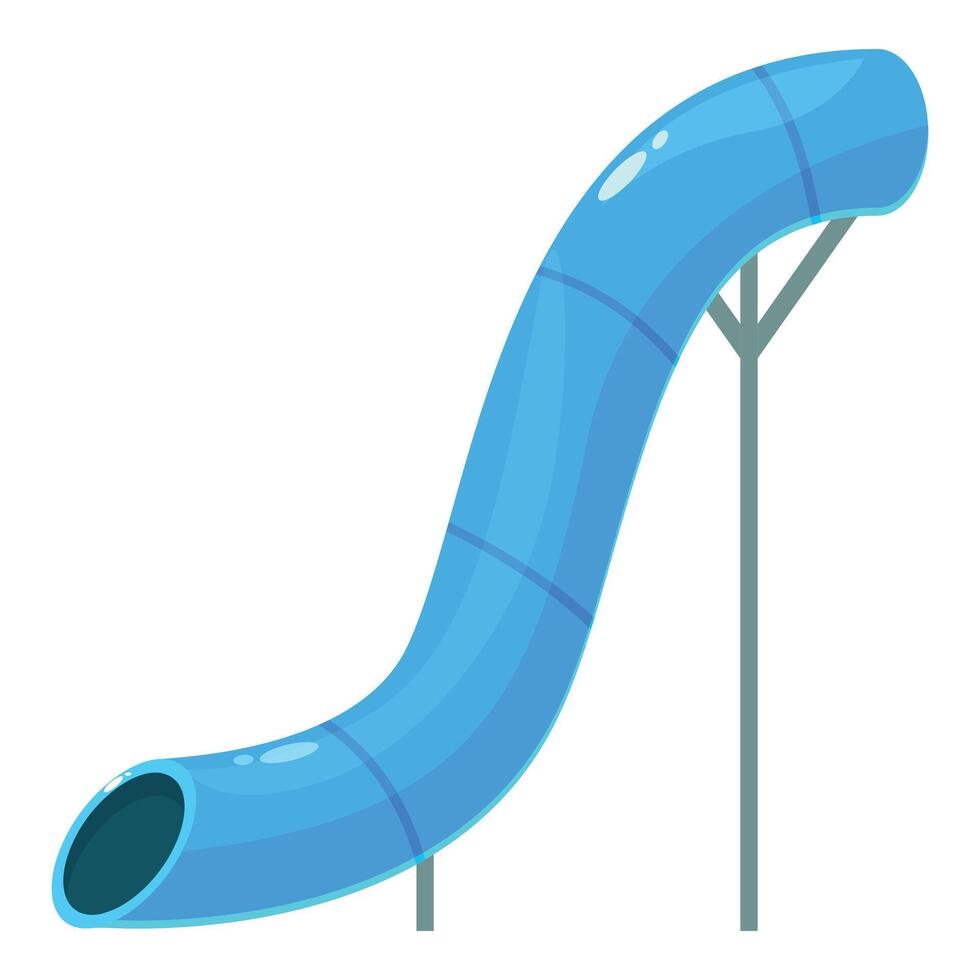 Blue water slide standing on metal construction for having fun in aquapark vector