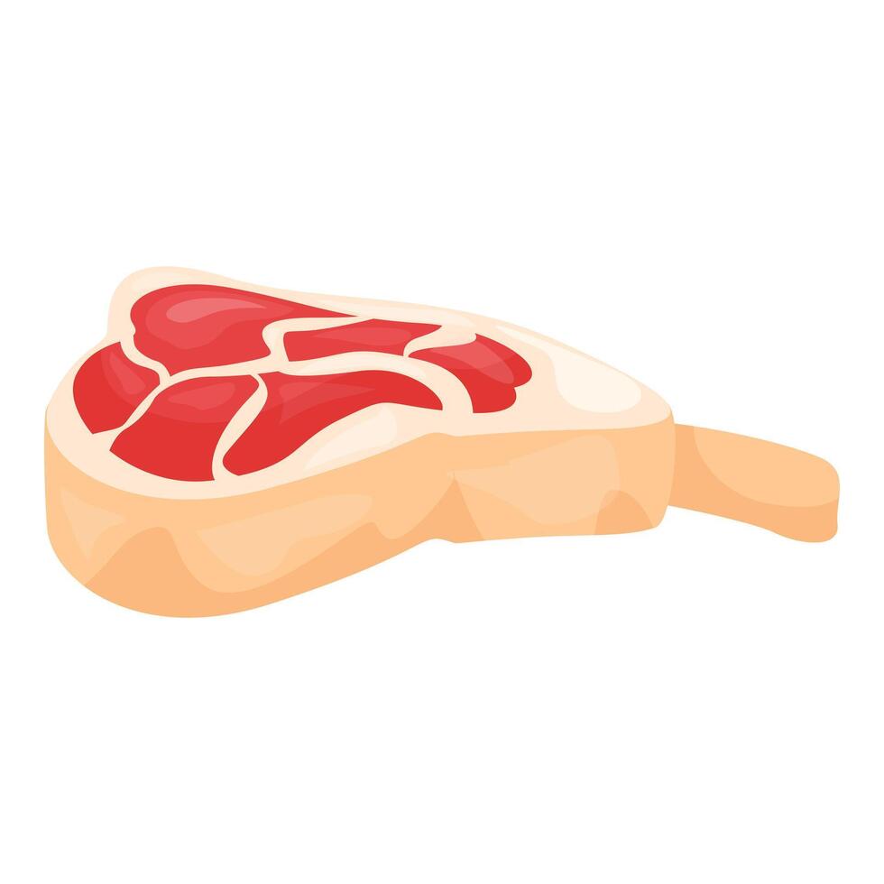 Raw t bone steak with bone in lying isolated on white background vector