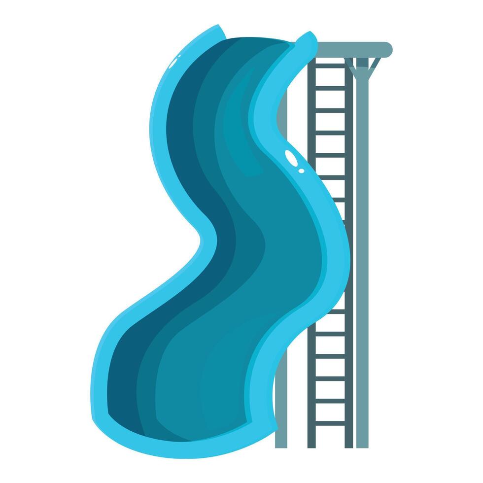 Blue waterpark slide standing on white background vector