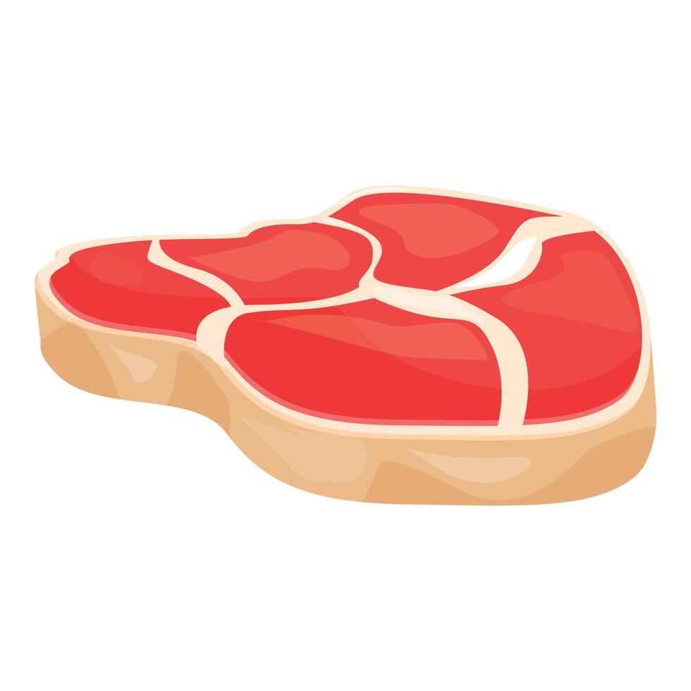Cartoon of a raw beef steak with fat marbling vector