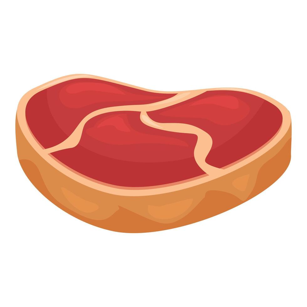 Big piece of raw red meat with fat being ready for cooking vector