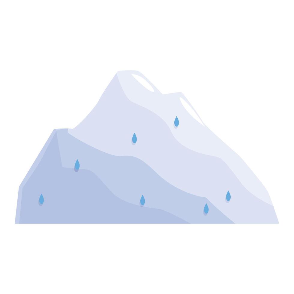 Rain falling on a mountain with snow on top vector