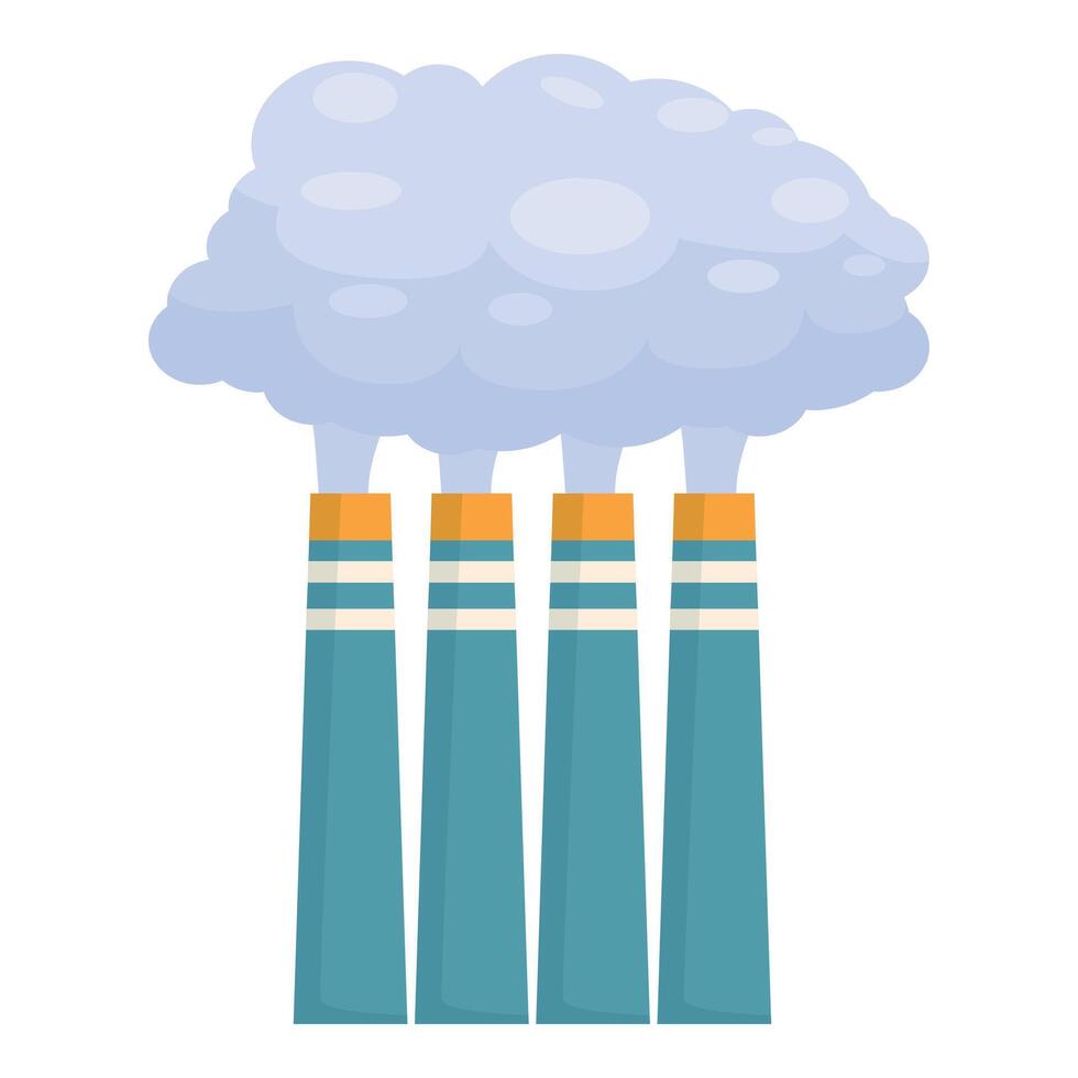 Industrial factory is polluting environment with smoke from chimneys vector