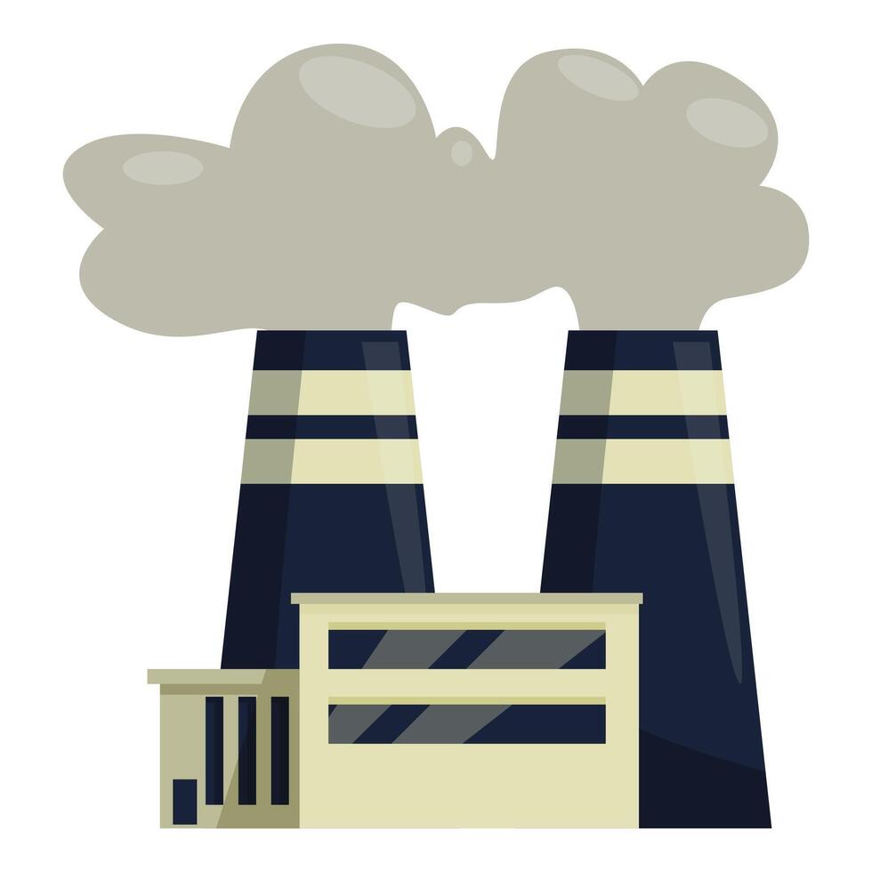 Industrial factory building emitting pollution from smokestacks vector