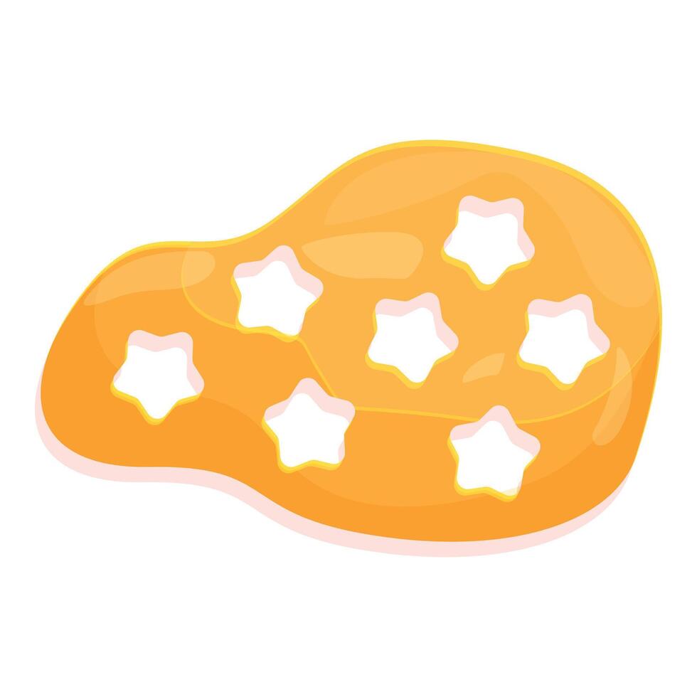 Delicious orange pudding or jelly dessert with star shape topping vector