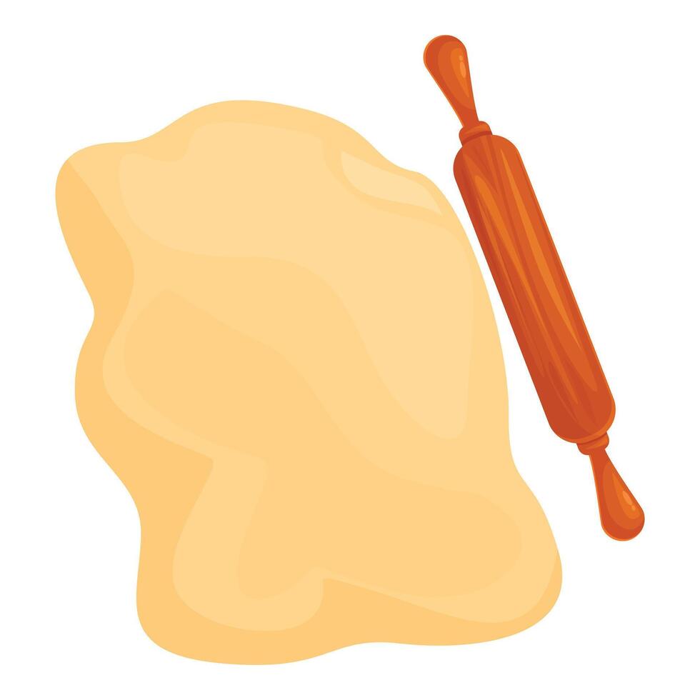 Dough for baking is waiting for rolling pin vector