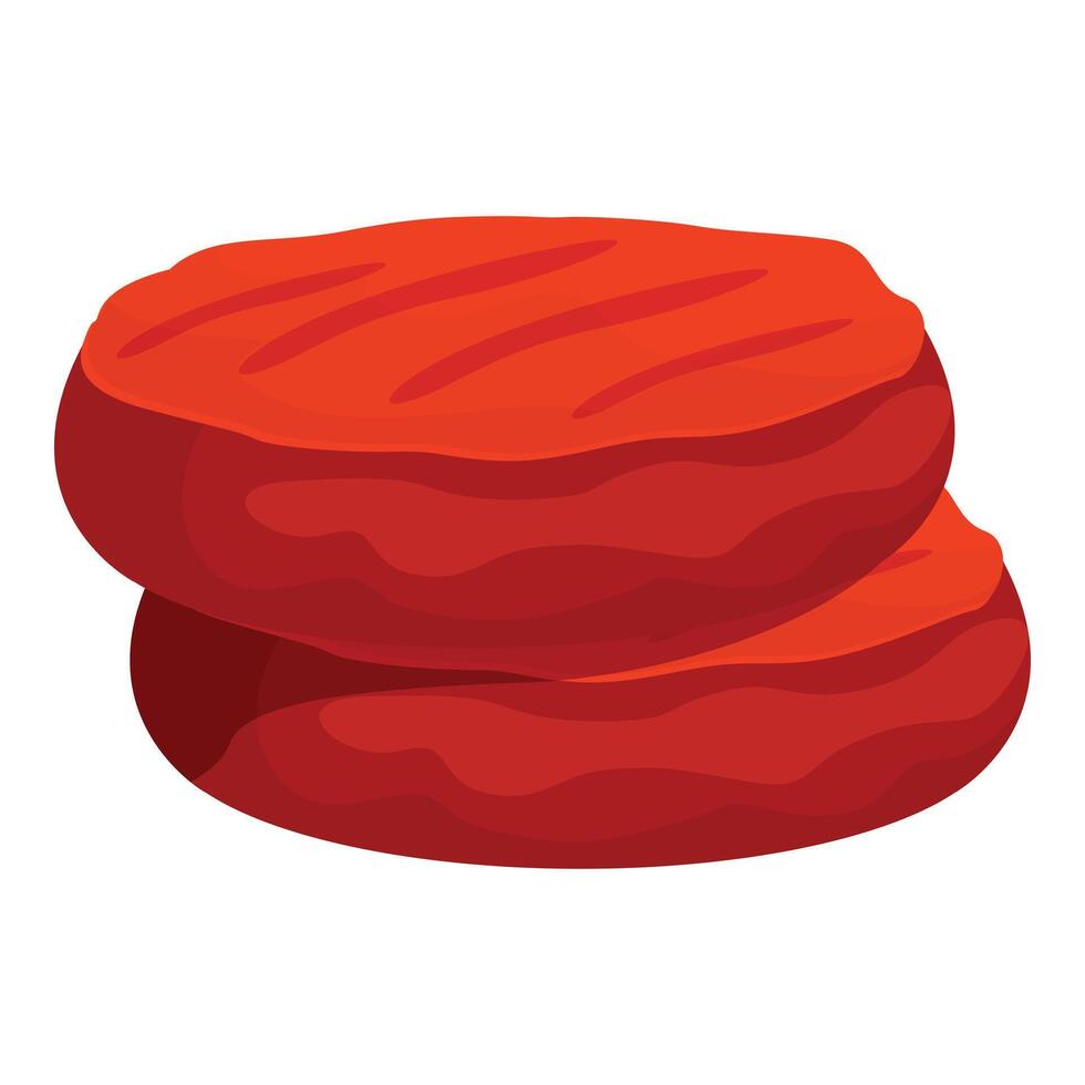 Two grilled burger patties stacked together waiting for a bun vector