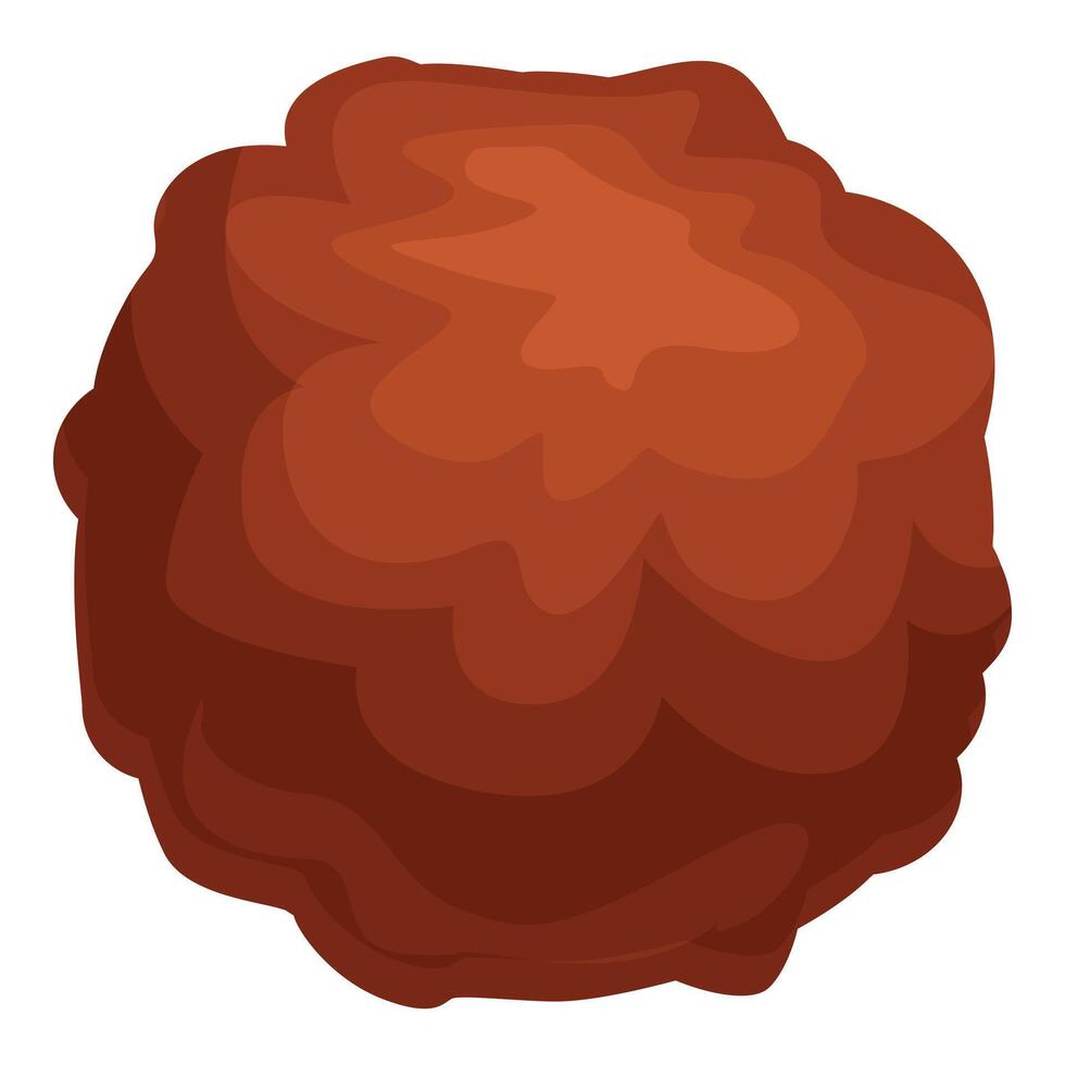 Single round brown meatball lying on white background vector