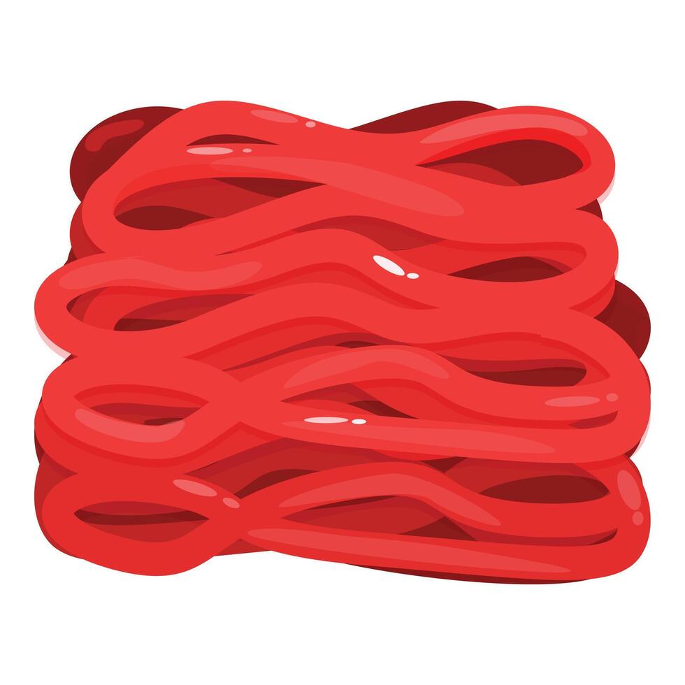Pile of raw beef noodles forming delicious asian food dish vector
