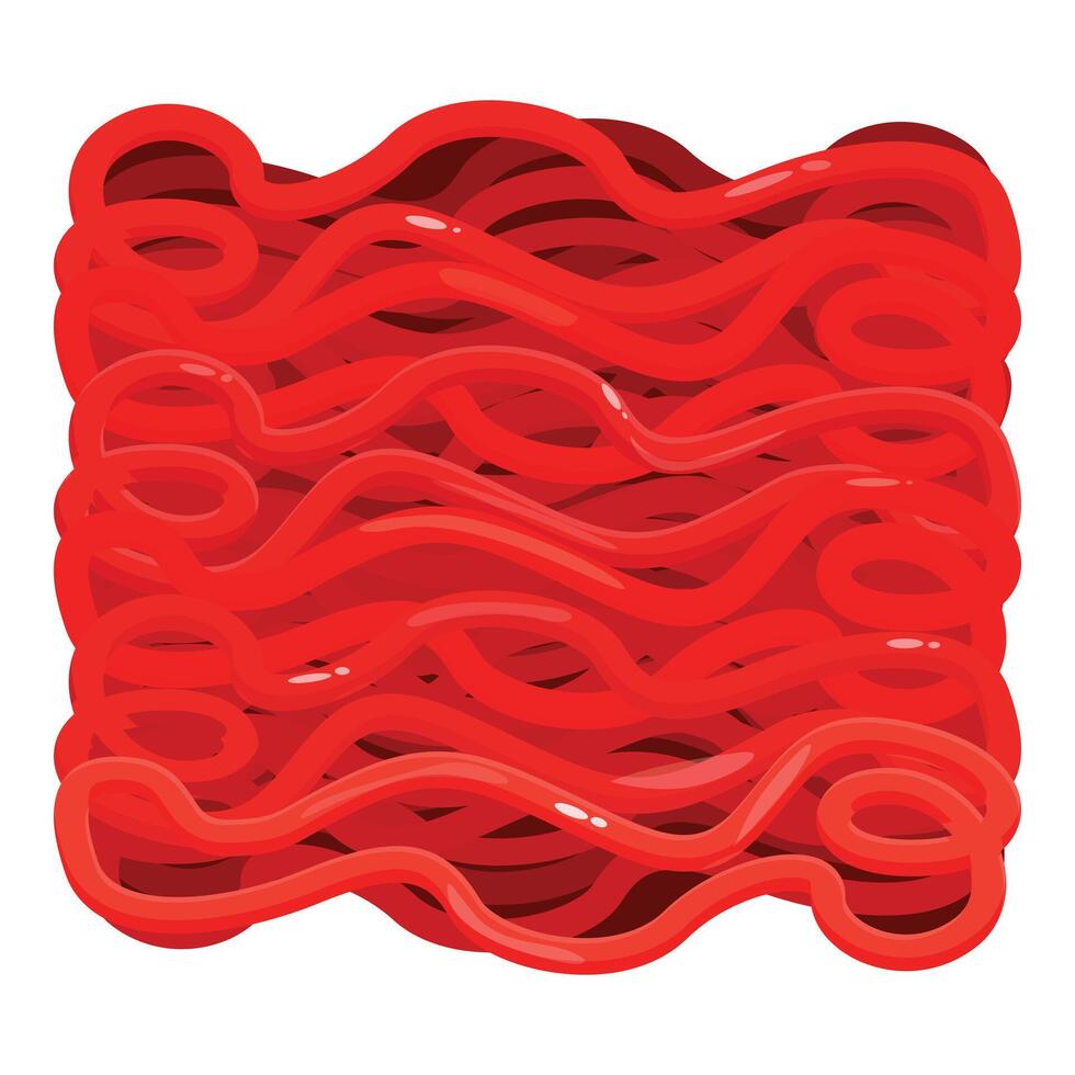 Pile of freshly cooked spaghetti forming delicious wavy pattern vector