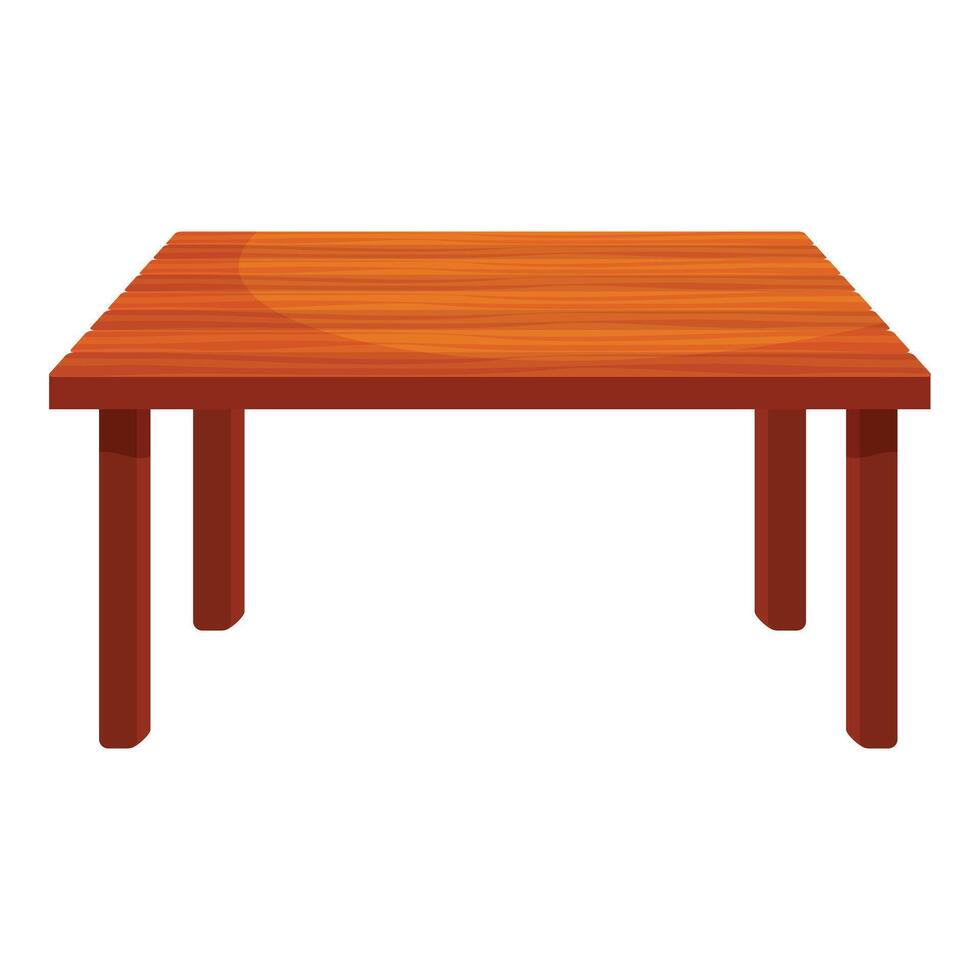 Wooden table standing on a white background vector