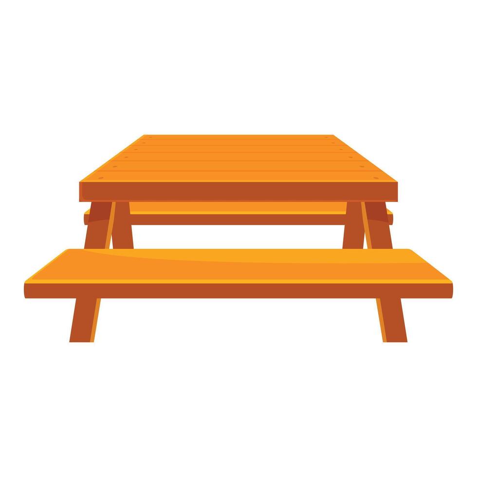 Wooden picnic table providing a place to eat outdoors vector