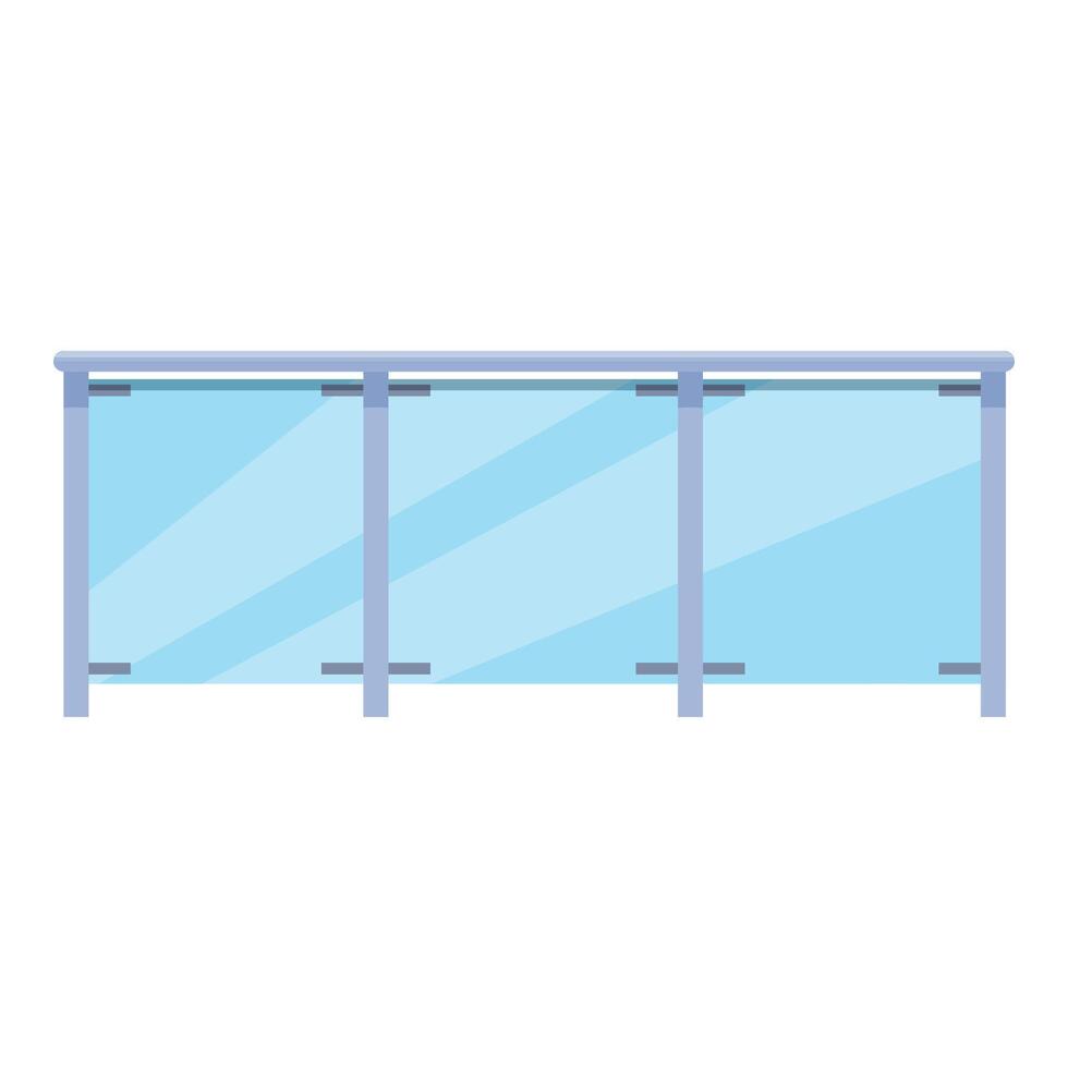 Glass balcony railing protecting from falling downstairs vector