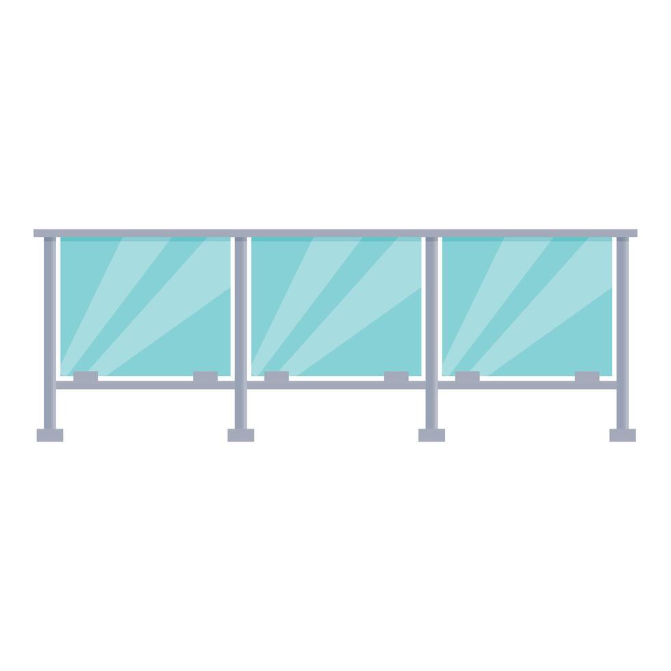 Modern glass balcony railing protecting from falling vector