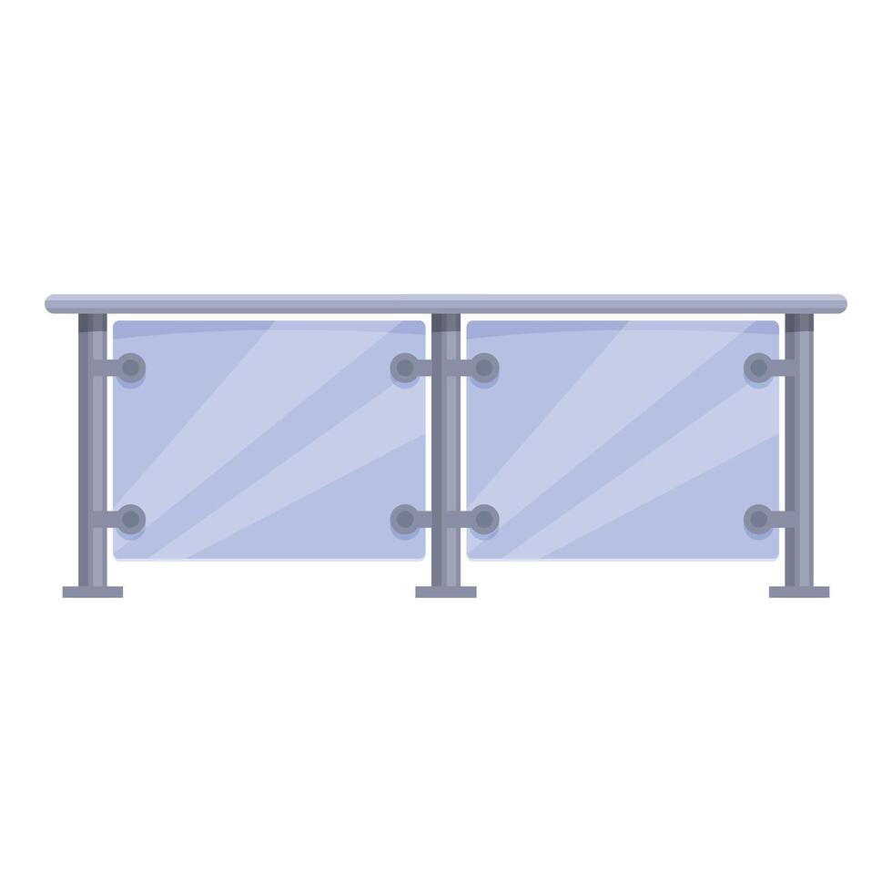 Modern glass balcony railing protecting from falling vector