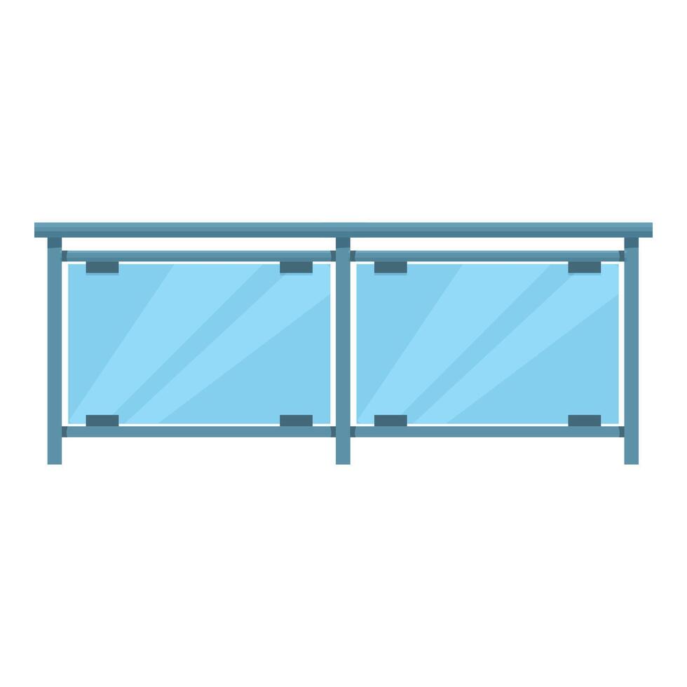 Modern glass balcony railing separating inside from outside vector