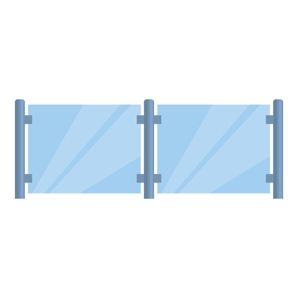 Modern glass fence protecting property with style vector