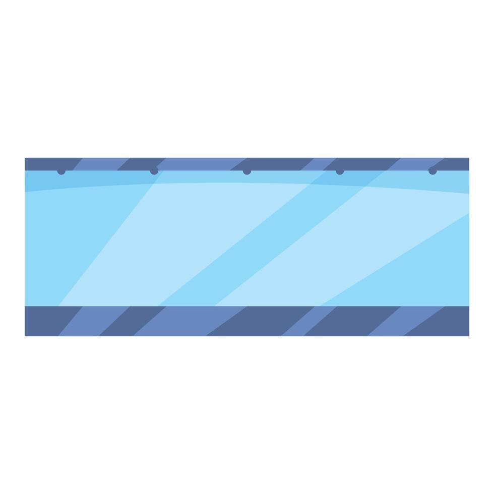 Empty big aquarium with glass and water for fish vector