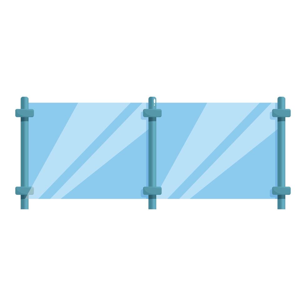 Glass fence protecting people from falling down stairs vector