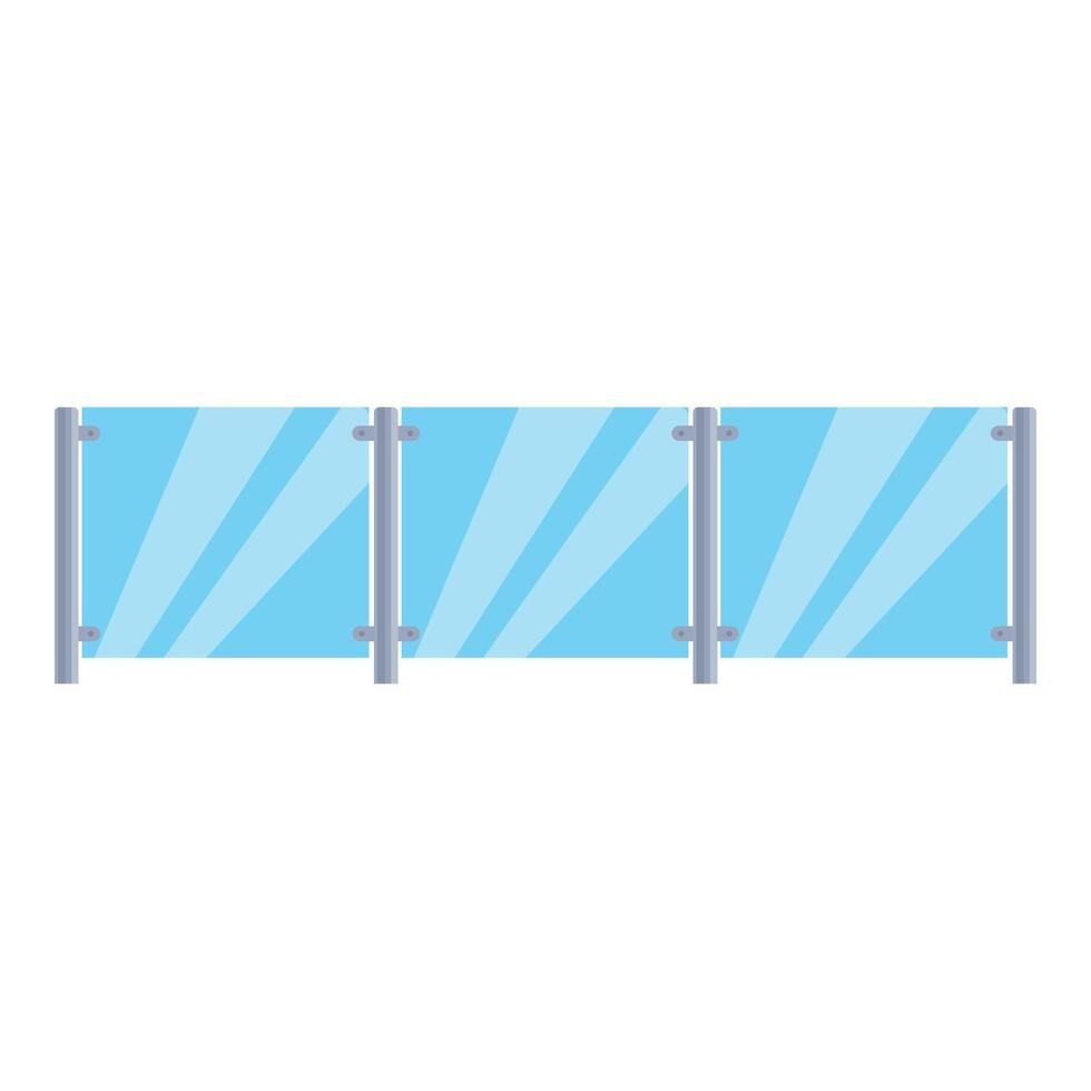 Modern glass fence protecting building from unwanted guests vector