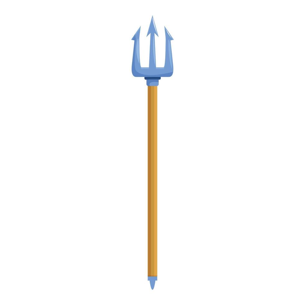 Cartoon trident standing upright isolated on white background vector