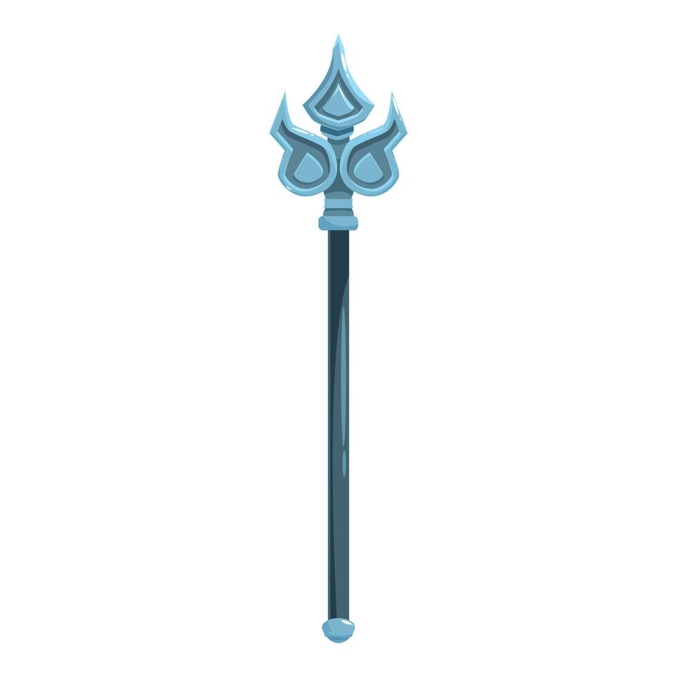 Metallic staff with a triple pointed blade standing upright vector