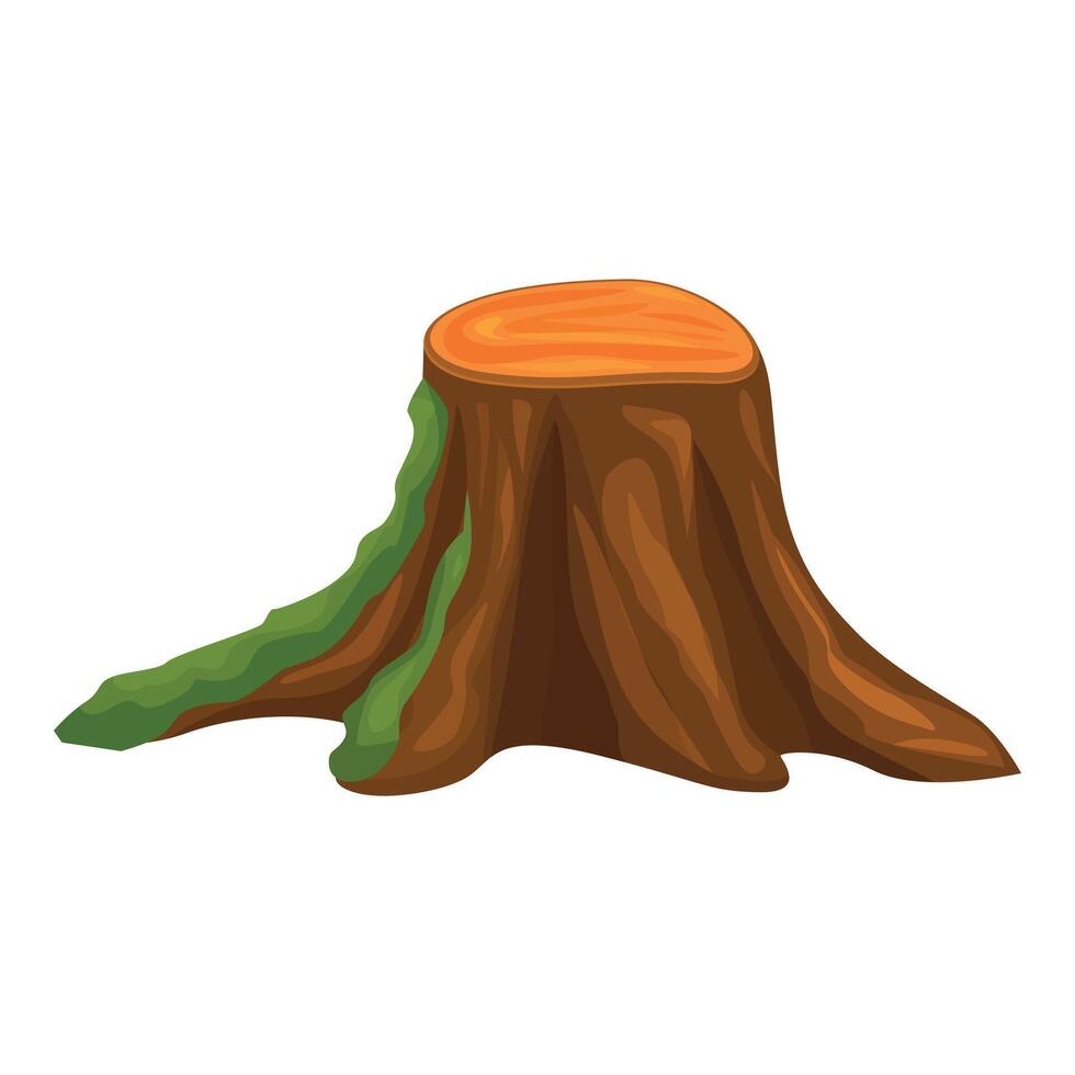 Big old tree stump covered with green moss vector