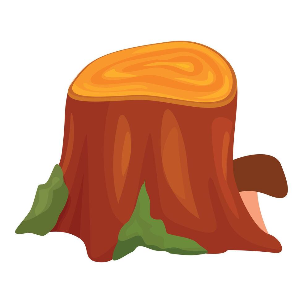 Old tree stump with moss growing on it vector