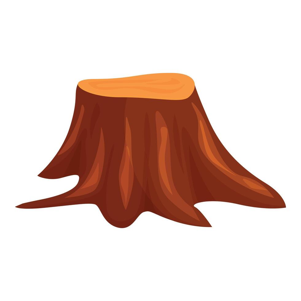 Big brown old tree stump showing annual rings vector