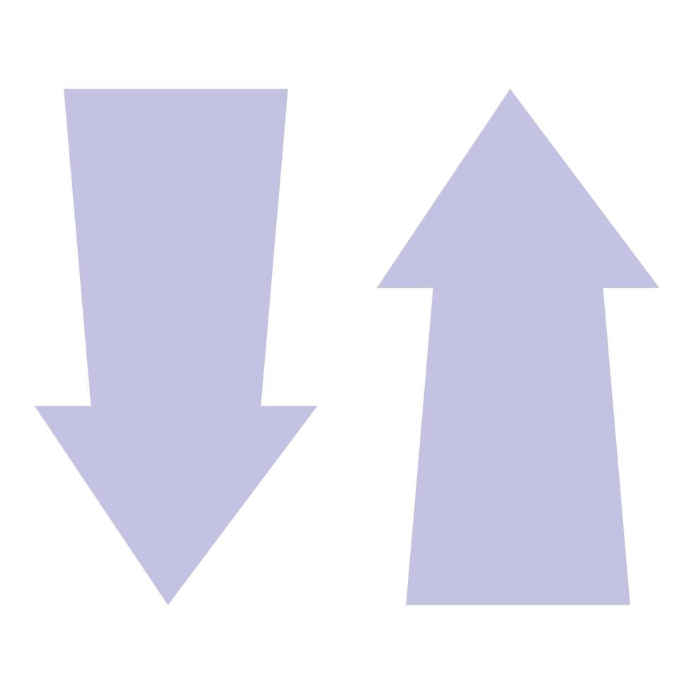 Blue up and down arrows pointing opposite directions vector