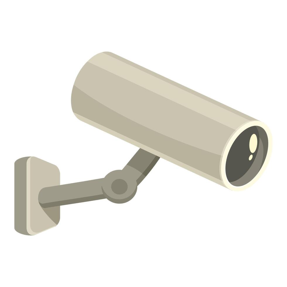Wall mounted security camera observing surrounding area vector