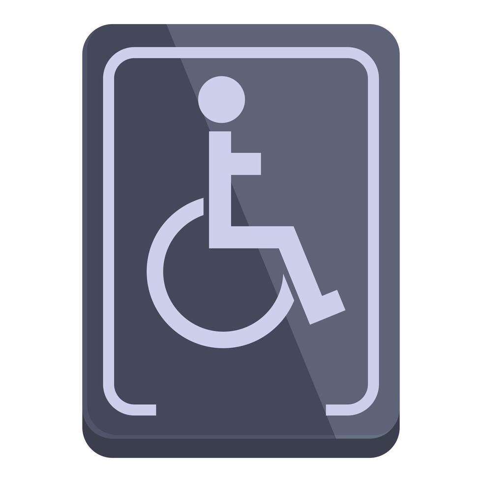 Dark grey disabled sign showing wheelchair access vector