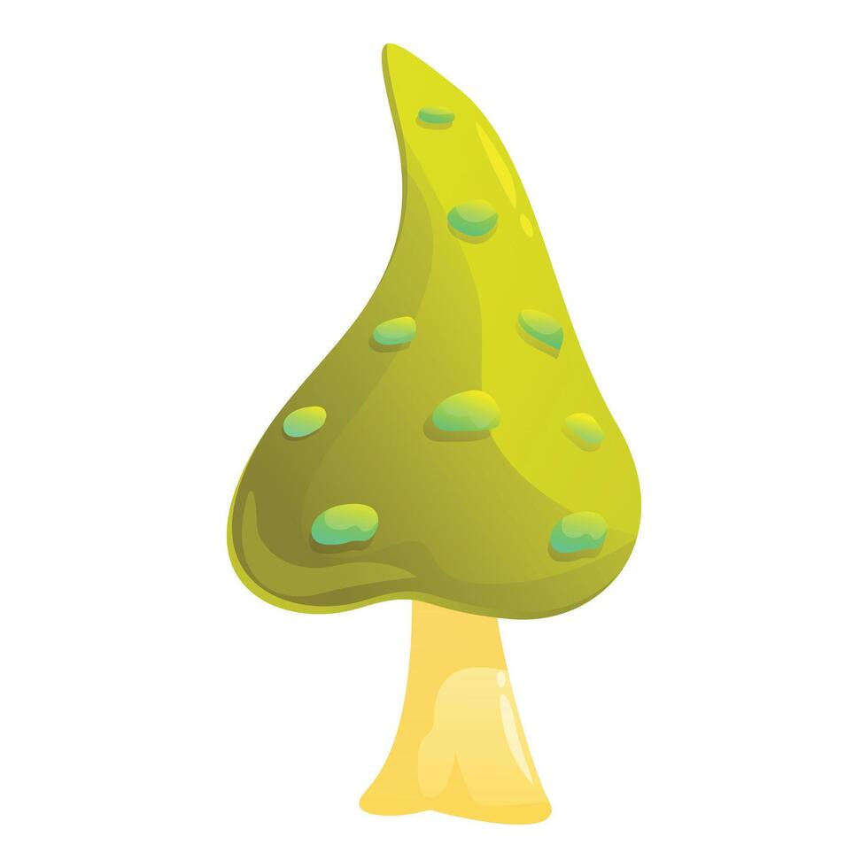 Green cartoon mushroom growing with turquoise spots vector